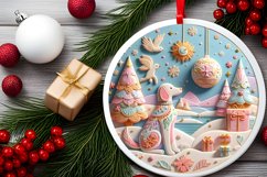Round Christmas Ornament Sublimation|Clipart Product Image 2