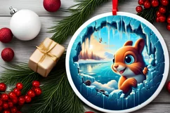 Squirrel in Winter Woodland Scene Sublimation Clipart PNG Product Image 2