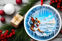 Squirrel in Winter Woodland Scene Sublimation Clipart PNG Product Image 1