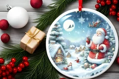 Winter Santa Scene Sublimation PNG Product Image 2