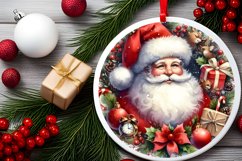 Santa Christmas Round Ornament PNG Product Image 2