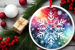Christmas Snowflake Round Painting PNG Product Image 2