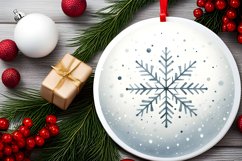 Snowy Winter Christmas Ornament Sublimation PNG Product Image 2