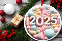 2025 Round Ornament Sublimation PNG Product Image 2