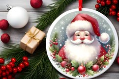 Santa Christmas Round Ornament PNG Product Image 2