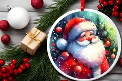 Christmas Santa Round Ornament PNG Product Image 2
