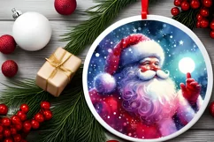 Christmas Santa Round Ornament PNG Product Image 2