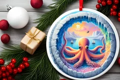 Flamingo Snow Wall Ornament PNG Product Image 1