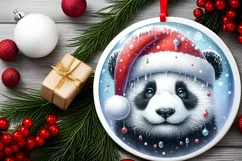 3D Panda Portrait Winter Scene PNG Product Image 1
