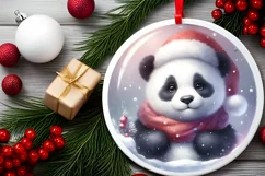 3D Panda Portrait Winter Scene PNG Product Image 2