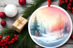 Colorful Winter Scene with Penguins 3D Image PNG Product Image 1
