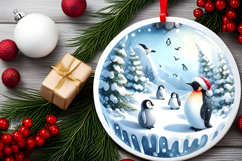 Round Christmass Ornament Sublimation|Clipart Product Image 2