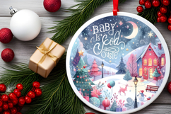 Round Christmass Ornament Sublimation|Clipart Product Image 2