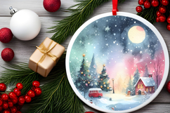 Round Christmass Ornament Sublimation|Clipart Product Image 2