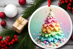 Round Christmass Ornament Sublimation|Clipart Product Image 2