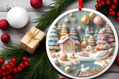 Round Christmas Ornament Sublimation|Clipart Product Image 2