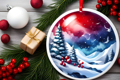 Round Christmass Ornament Sublimation|Clipart Product Image 2
