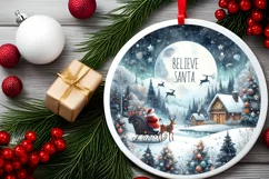 Believe in Santa Round Ornament PNG Product Image 2