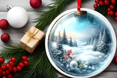 Watercolor Christmas Winter Scene Rhino Product Image 2