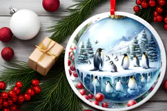 Round Christmass Ornament Sublimation|Clipart Product Image 2