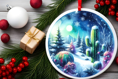 Round Christmass Ornament Sublimation|Clipart Product Image 2