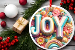 Round Christmass Ornament Sublimation|Clipart Product Image 2