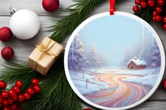 Detailed Pastel Molten Candy Winter Scene PNG Product Image 2