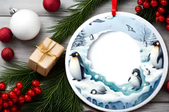 Round Christmass Ornament Sublimation|Clipart Product Image 2