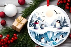 Round Christmass Ornament Sublimation|Clipart Product Image 2