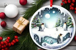 Round Christmass Ornament Sublimation|Clipart Product Image 2