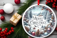 Merry Christmas Winter Scene PNG Product Image 2