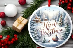 Merry Christmas Winter Scene Sublimation PNG Product Image 2