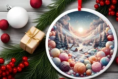 Detailed Pastel Molten Candy Winter Scene PNG Product Image 2