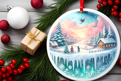 Round Christmass Ornament Sublimation|Clipart Product Image 2