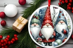 Watercolor Christmas Winter Gnomes Image PNG Product Image 2