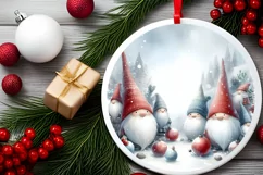 Watercolor Christmas Winter Gnomes Image PNG Product Image 1
