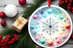 Colorful Pastel Christmas Snow Flake Image PNG Product Image 2
