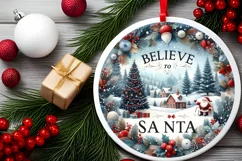 Believe in Santa Winter Scene PNG Product Image 2