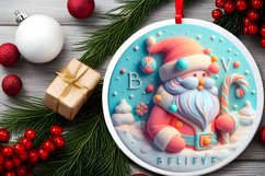 3D Santa with BELIEVE Text Sublimation PNG Product Image 2