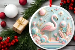Round Christmas Ornament Sublimation|Clipart Product Image 2