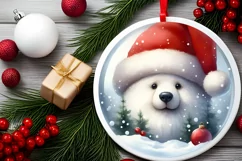 3D Winter Bear Portrait with Santa Hat PNG Product Image 2