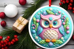 Round Christmass Ornament Sublimation|Clipart Product Image 2