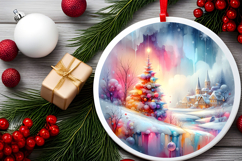 Round Christmass Ornament Sublimation|Clipart Product Image 2