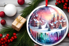Round Christmass Ornament Sublimation|Clipart Product Image 2