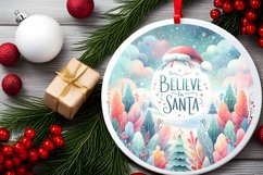 Believe in Santa Winter Scene Sublimation PNG Product Image 2