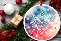 Colorful Pastel Watercolor Christmas Image with Snowflake Product Image 2