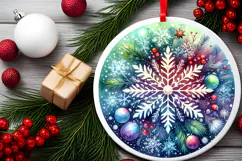 Round Christmass Ornament Sublimation|Clipart Product Image 2