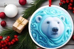 Round 3D Like Polar Bear with Melting Edges PNG Product Image 2