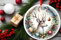 Colorful Winter Reindeer Image PNG Product Image 2