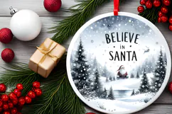 Round Christmass Ornament Sublimation|Clipart Product Image 2